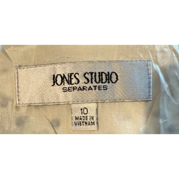 JONES STUDIO SEPARATES Women's Career White Black Polka Dots SZ 10 Blouse Pinup - Picture 4 of 5
